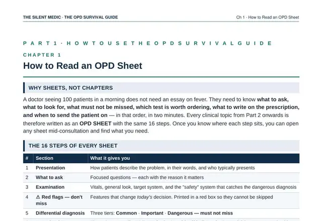 Sample page from The OPD Survival Guide
