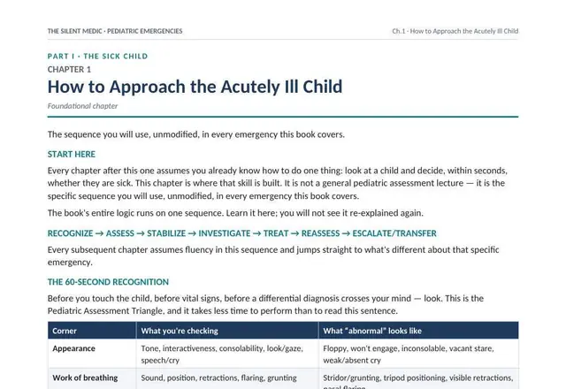 Sample page from Pediatric Emergencies Made Easy