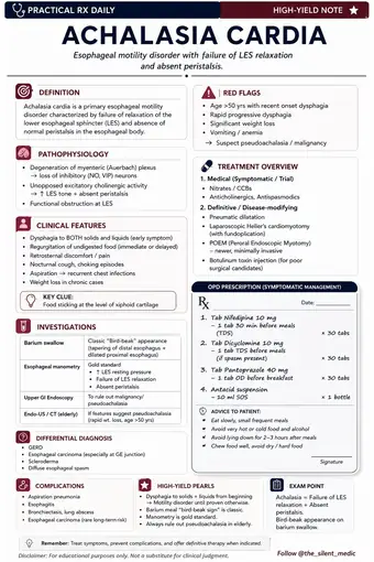 One-pager preview: Achalasia Cardia