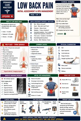 One-pager preview: Lower Back Pain in the PHC
